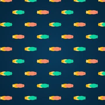 Fish pattern seamless vector background with colorful flat design sea creat.. Stock Illustration