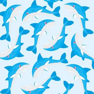 Fish Pattern shark Stock Illustration