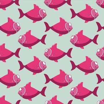 Fish Pattern Vector Seamless Smiling Fish Pattern Copyright: xZoonar.com/R... Foto stock