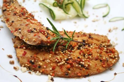 Fish with pepper Stock Photos