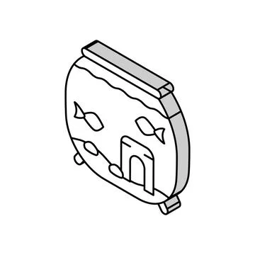 Fish pet isometric icon vector illustration Stockillustratie