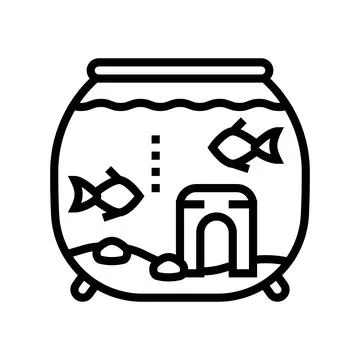 Fish pet line icon vector illustration Illustrazione stock