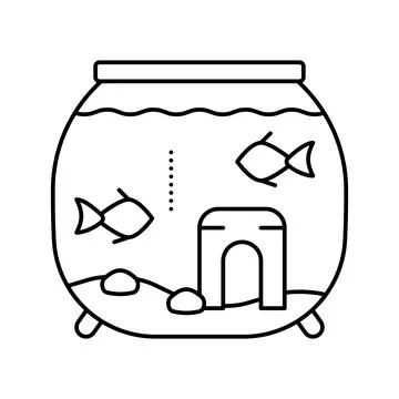 Fish pet line icon vector illustration Illustrazione stock