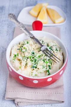 Fish pie with celery root Stock Photos