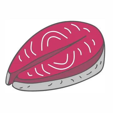 Fish piece element clip art healthy lean meat useful for food and diet conc.. Stock Illustration