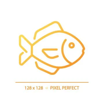Fish pixel perfect gradient linear vector icon Stock Illustration