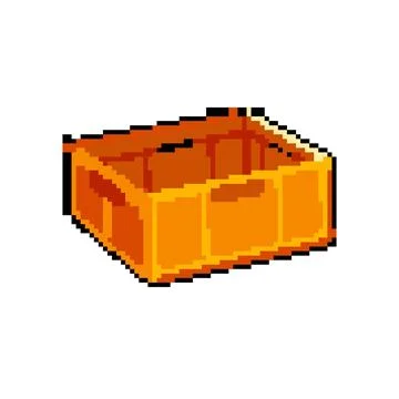 Fish plastic crate pixel art vector illustration Stock Illustration