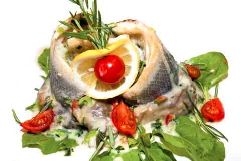 Fish plate close up Foto stock