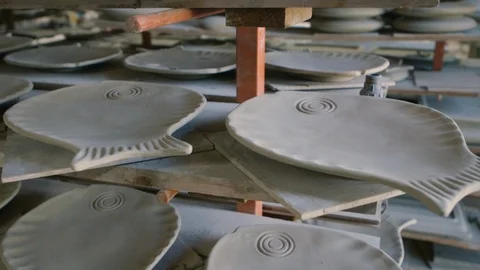 Fish plate made of clay Stock Footage 87031456