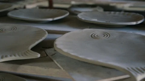 Fish plate made of clay Stock Footage 87031536