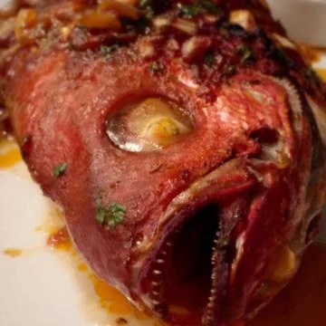 Fish in a plate 스톡 사진