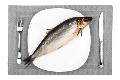 Fish On A Plate Stock Photos