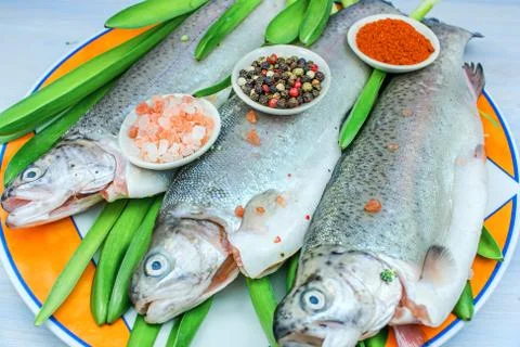 Fish on a plate Stock Photos