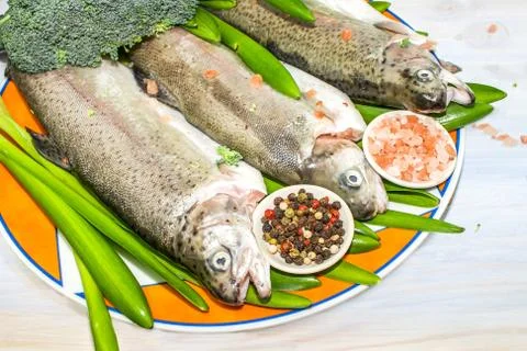Fish on a plate Stock Photos