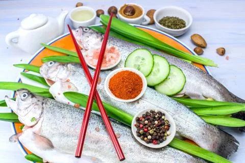 Fish on a plate Stock Photos
