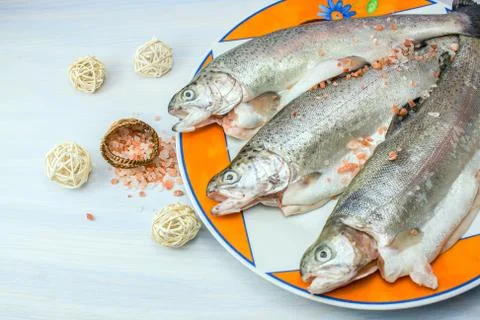 Fish on a plate Stock Photos