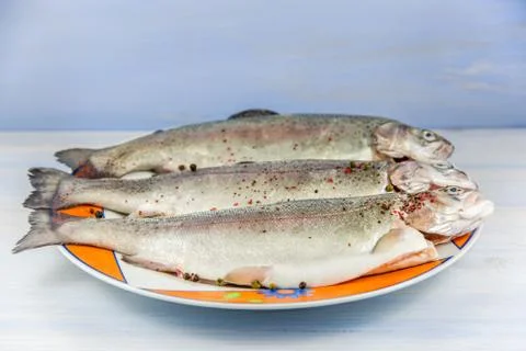 Fish on a plate Stock Photos