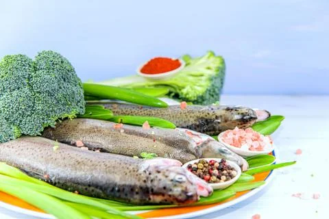 Fish on a plate Stock Photos