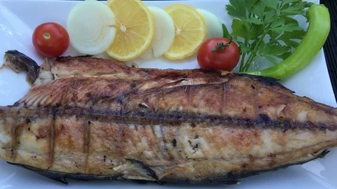 Fish Plate Restaurant Services Stock Footage 70972664