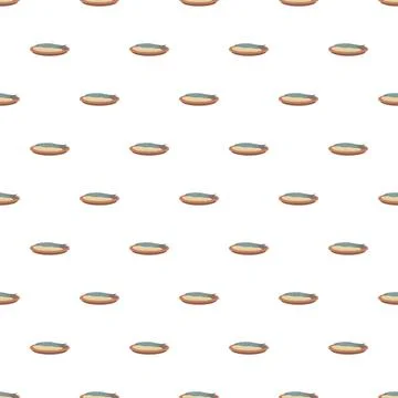 Fish on plate seafood pattern background illustration Stock Illustration