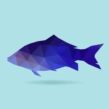 Fish polygon silhouette Stock Illustration