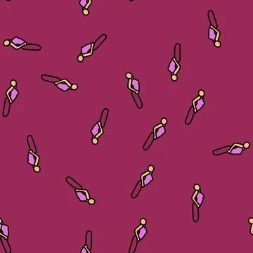 Fish pose matsyasana yoga vector seamless pattern Ilustración de archivo