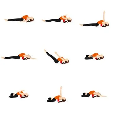 Fish pose variations with blocks Stock Illustration