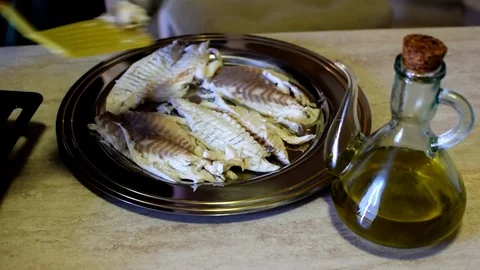 Fish preparation cooking Video stock 76036039