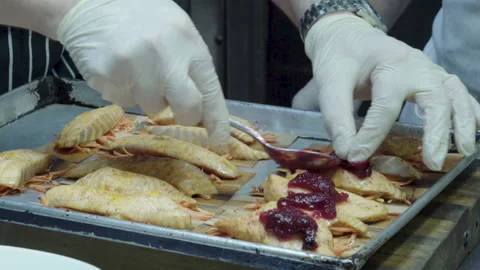 Fish preparation Stock Footage 134854657