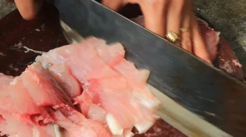 Fish processing Stock Footage 44348498