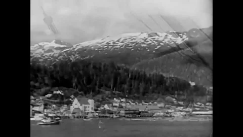 A fish processing plant in Alaska in 1932. Stock Footage 79517930