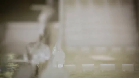 Fish Processing Plant. Washing. White Plastic Conveyer Moving Through Water Stock Footage 73902583