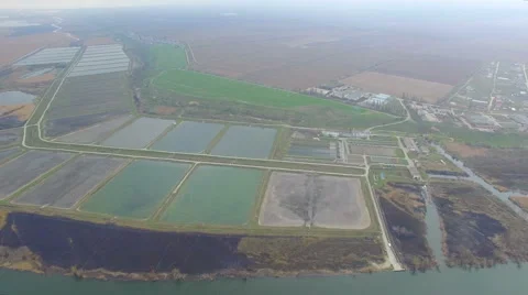 Fish production. airview Stock Footage 63083404
