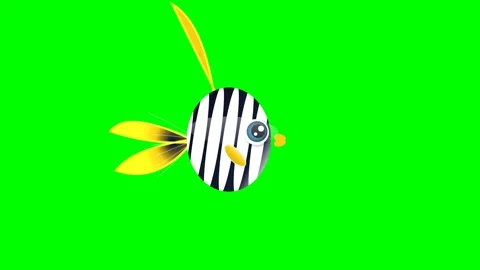 Fish Professional with Striped Isolated Green Screen Stock Video Video stock 336959085