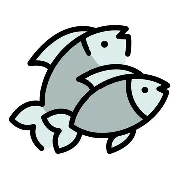 Fish protein icon vector flat 스톡 일러스트