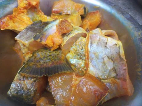 The fish is ready for frying Stock Photos