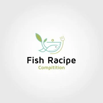 Fish recipe competition vector logo design idea Stock Illustration