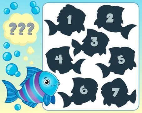 Fish riddle theme image - eps10 vector illustration. Stock-Illustration