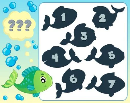 Fish riddle theme image - eps10 vector illustration. Stock Illustration