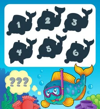 Fish riddle theme image - eps10 vector illustration. Stock Illustration