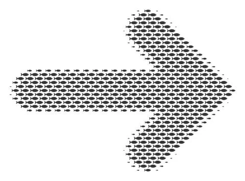 Fish Right Arrow Collage 스톡 일러스트