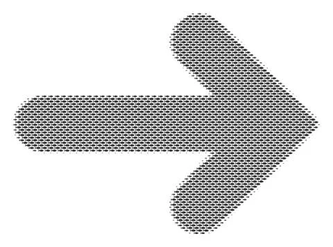 Fish Right Arrow Mosaic Illustrazione stock