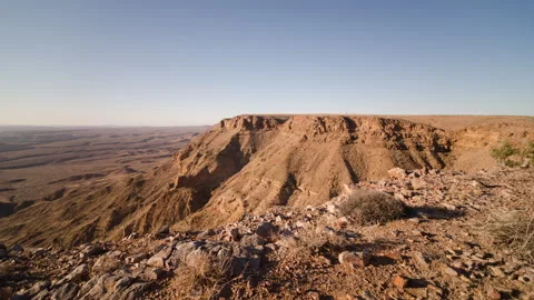 Fish River Canyon Desert Landscape, Namibia, Wide Shot Stock Footage 341365432