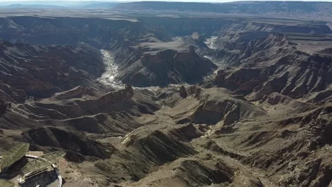 Fish River Canyon from a high angle, beautiful nature of Namibia Stock Footage 132246838