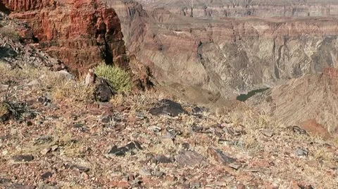 Fish river canyon in namibia africa, tilt shot Stock Footage 21426257