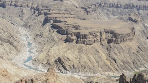 Fish River Canyon, Namibia, desert canyon in Africa Stock Footage 100883469