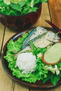 Fish salad Fotos Stock