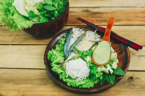 Fish salad Fotos Stock