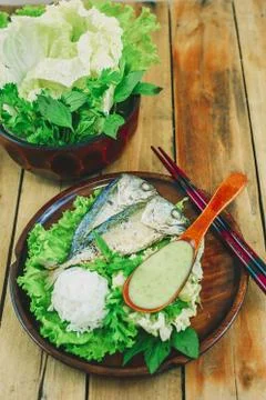 Fish salad 스톡 사진