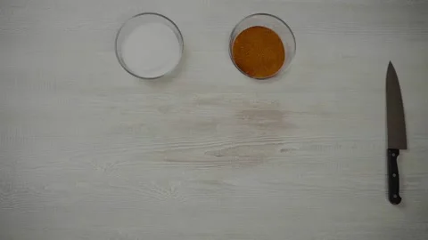 Fish salmon on a light table slow motion Stock Footage 143624740